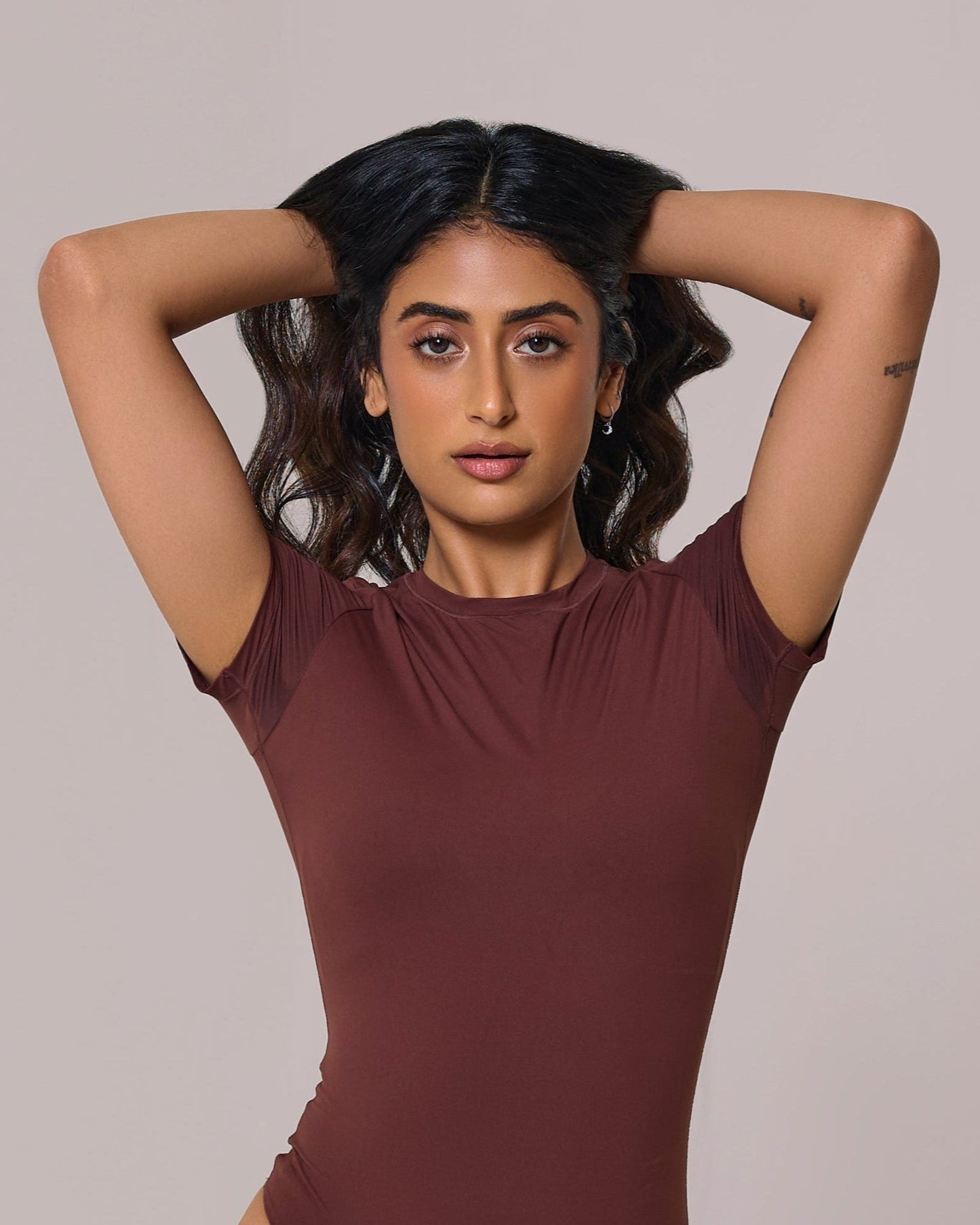 Cap Sleeves Bare Bodysuit