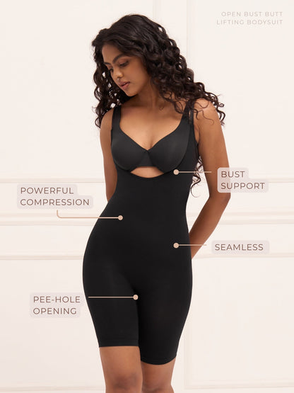 Open Bust Butt Lifting Bodysuit