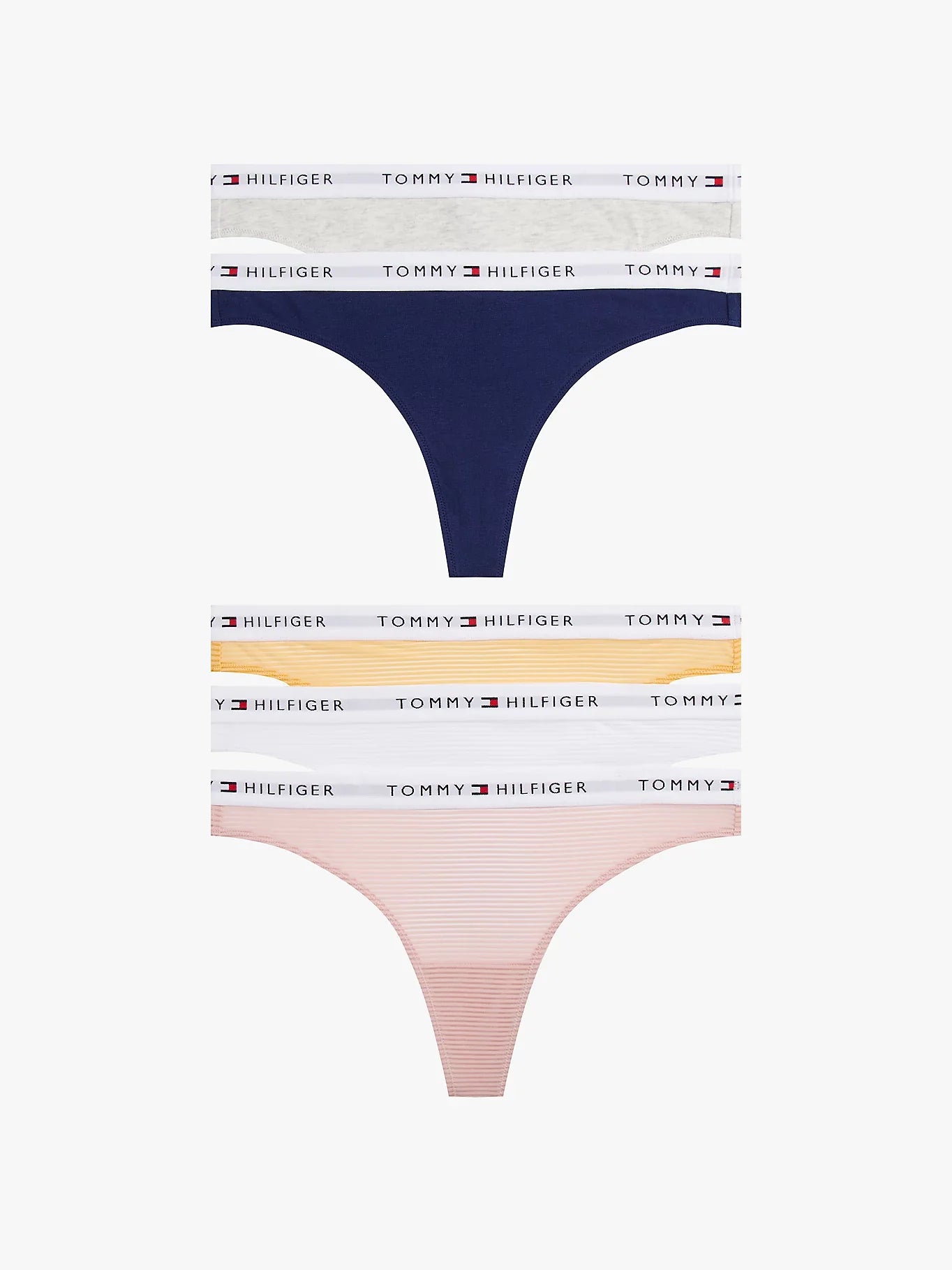 Tommy Hilfiger Logo Waistband Thongs Pack of- 5