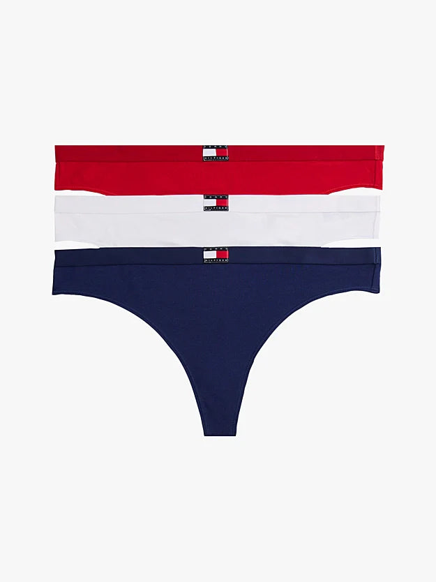 Tommy Hilfiger Heritage Logo Thongs Pack of -3
