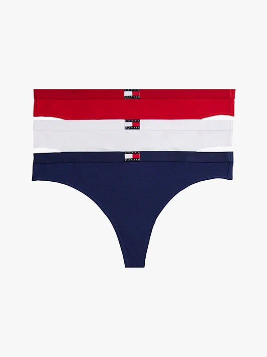 Tommy Hilfiger Heritage Logo Thongs Pack of -3