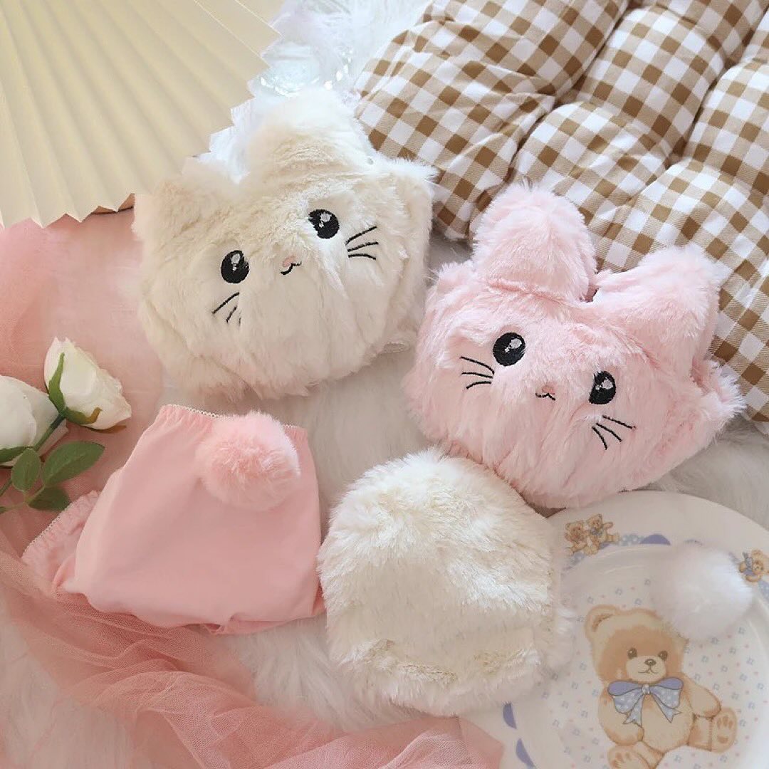 Cute Kawaii Lingerie Set - Kitty Design Adorable Bra and Panty Set