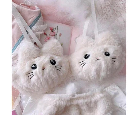 Cute Kawaii Lingerie Set - Kitty Design Adorable Bra and Panty Set